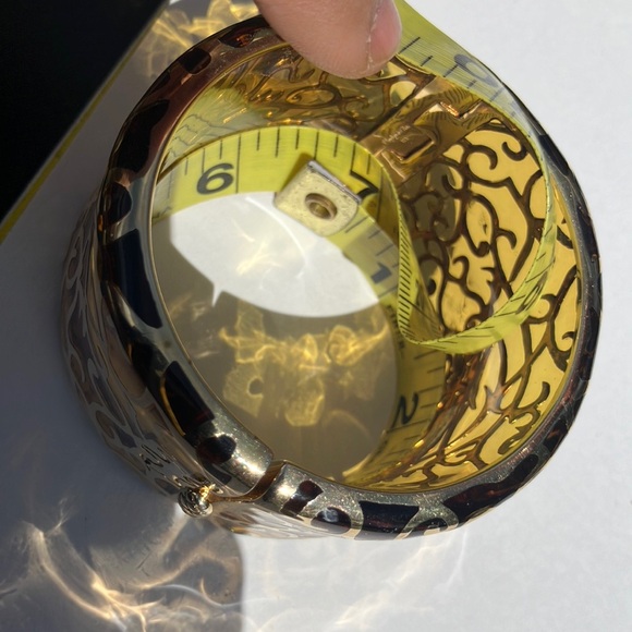 Angelique de Paris Gold over Sterling Silver & Resin Wide Bangle Bracelet - Picture 8 of 11